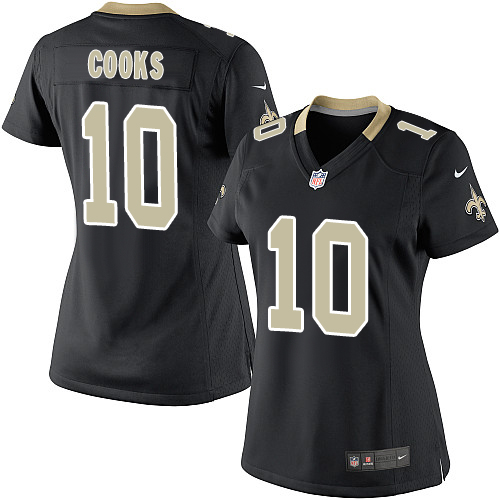 Women's Elite Brandin Cooks Nike Jersey Black Home - #10 NFL New Orleans Saints